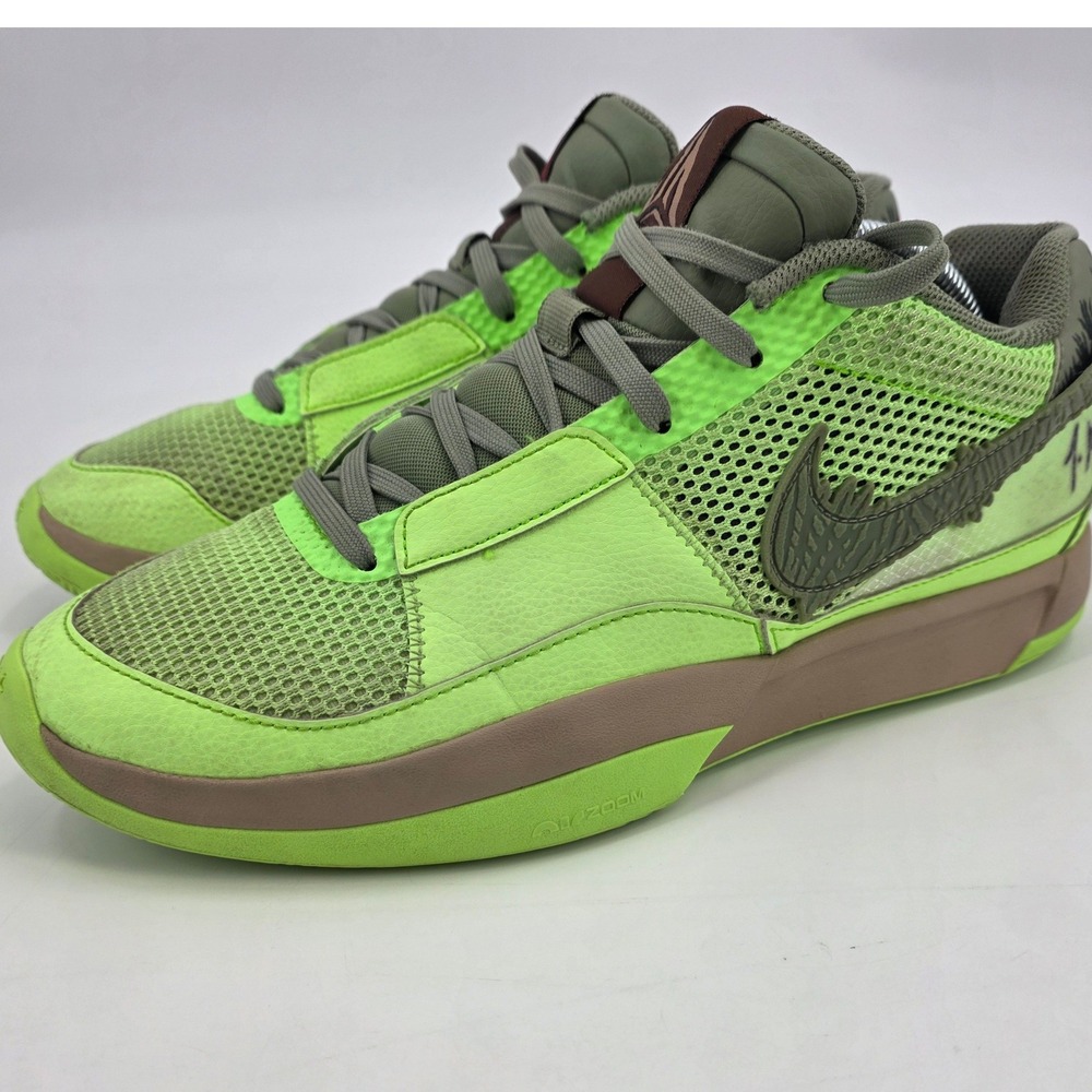 NIKE JA 1 ZOMBIE HALLOWEEN BASKETBALL SNEAKERS MENS SIZE 10 LIME GREEN MORANT